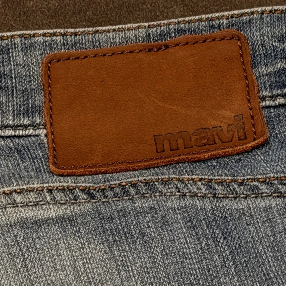 Mavi Jeans Men 33x32 Blue Slim Straight Medium Wash Embroidered Pockets